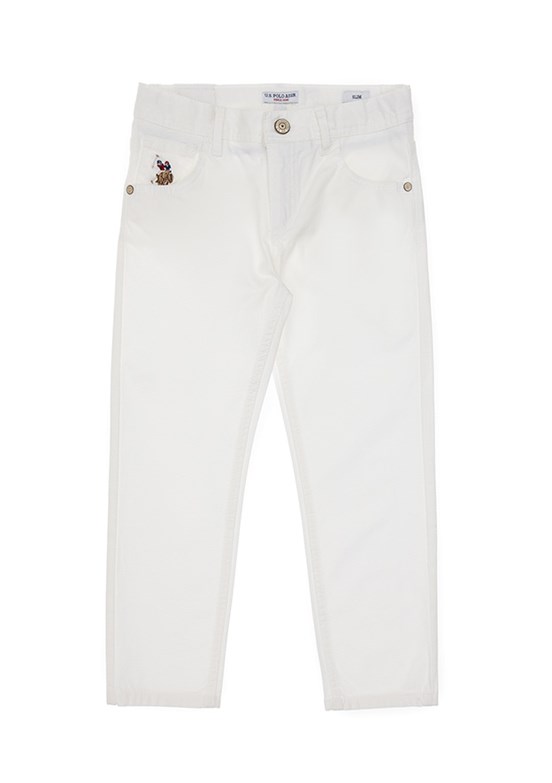 US POLO ASSN Beyaz Erkek Çocuk Slim Pantolon
