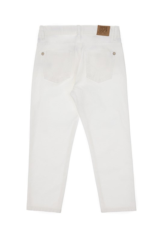 US POLO ASSN Beyaz Erkek Çocuk Slim Pantolon