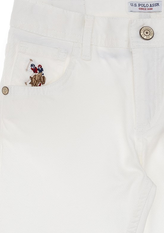 US POLO ASSN Beyaz Erkek Çocuk Slim Pantolon