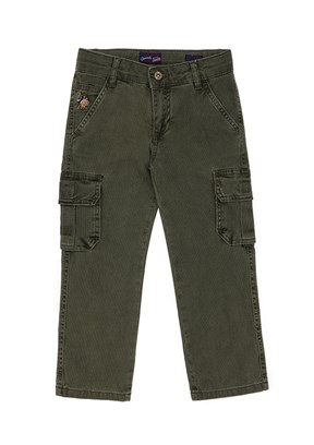 US POLO ASSN Yeşil Erkek Çocuk Straight Jean Pantolon