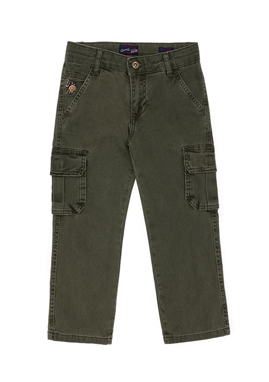 US POLO ASSN Yeşil Erkek Çocuk Straight Jean Pantolon