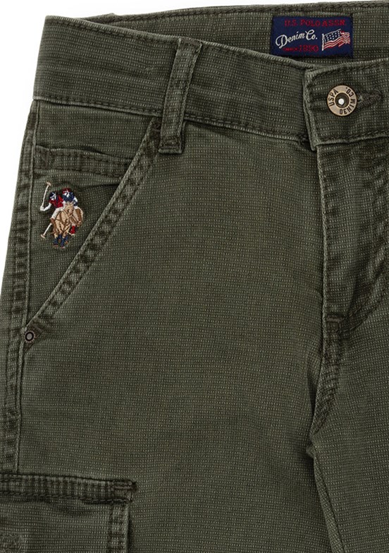 US POLO ASSN Yeşil Erkek Çocuk Straight Jean Pantolon