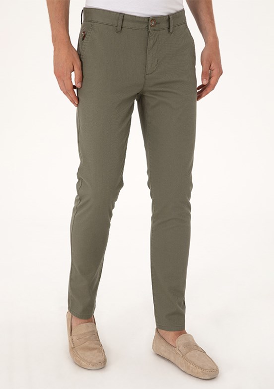 US POLO ASSN Yeşil Erkek Chino Pantolon