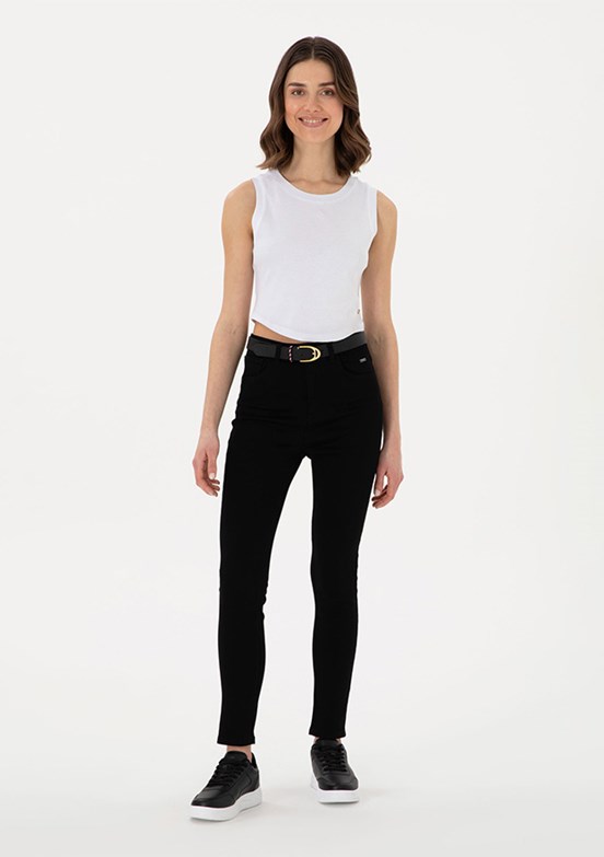 US POLO ASSN Siyah Kadın Slim Jean Pantolon
