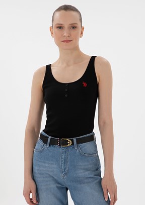 US POLO ASSN Siyah Kadın Basic T-Shirt