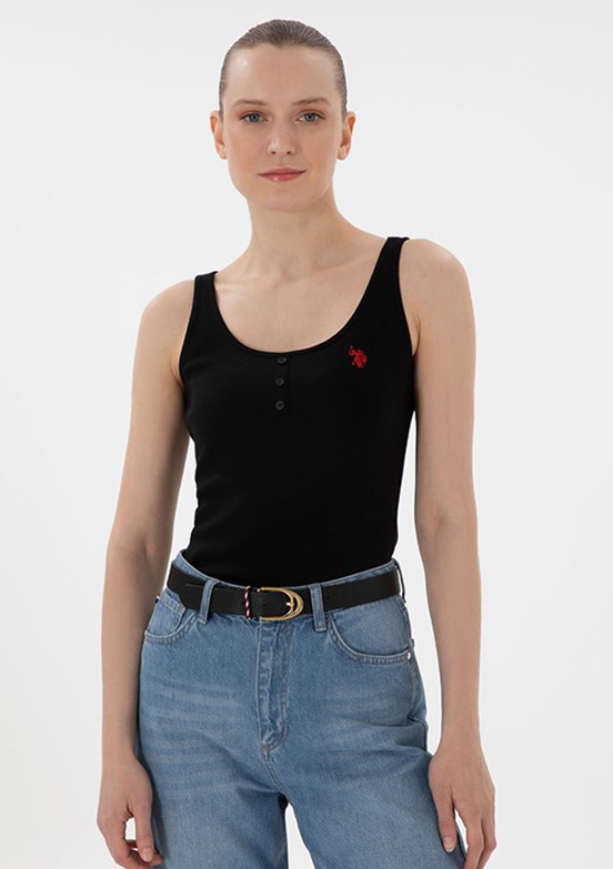 US POLO ASSN Siyah Kadın Basic T-Shirt