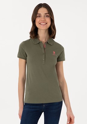 US POLO ASSN Yeşil Kadın Basic T-shirt