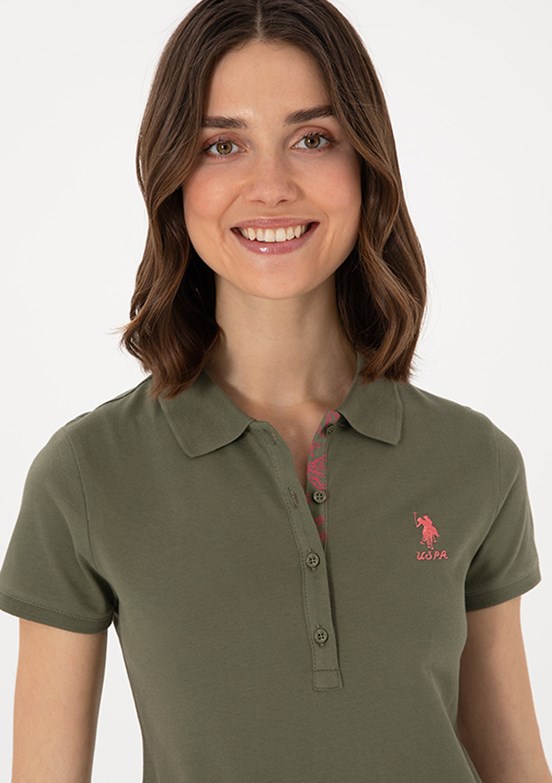 US POLO ASSN Yeşil Kadın Basic T-shirt