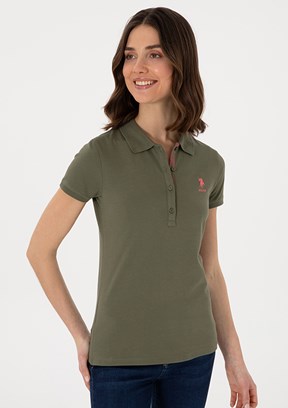 US POLO ASSN Yeşil Kadın Basic T-shirt