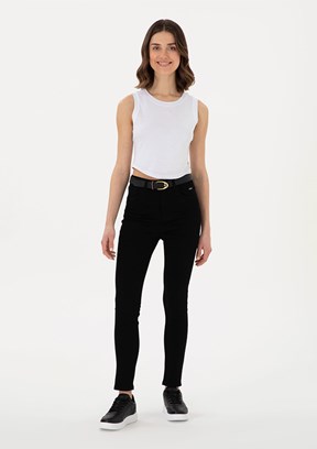 US POLO ASSN Siyah Kadın Slim Jean Pantolon