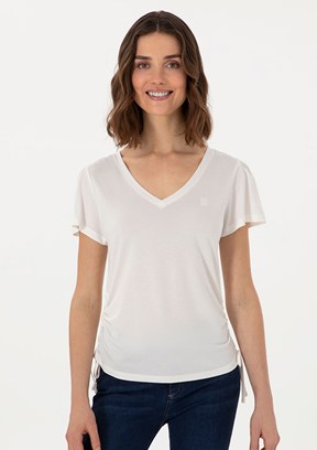 US POLO ASSN Beyaz Kadın Regular T-shirt