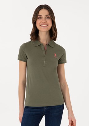 US POLO ASSN Yeşil Kadın Basic T-shirt