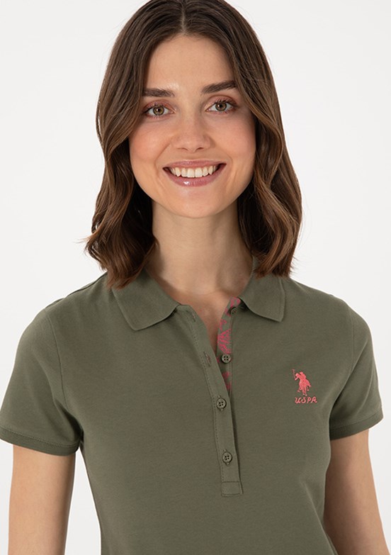 US POLO ASSN Yeşil Kadın Basic T-shirt