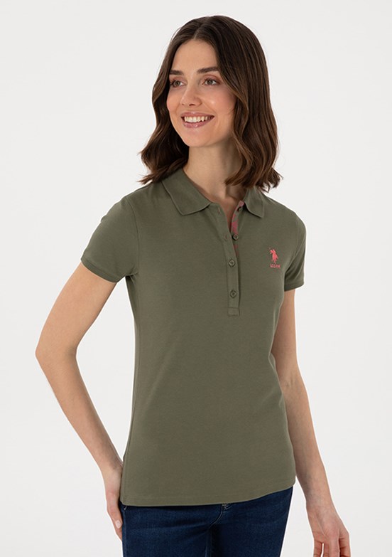 US POLO ASSN Yeşil Kadın Basic T-shirt