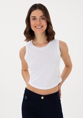 US POLO ASSN Beyaz Kadın Basic T-Shirt