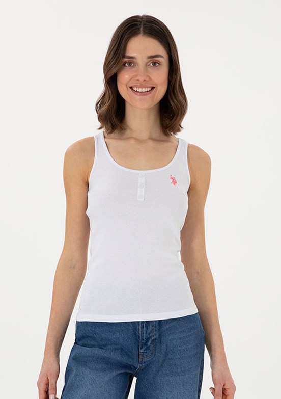 US POLO ASSN Beyaz Kadın Basic T-shirt