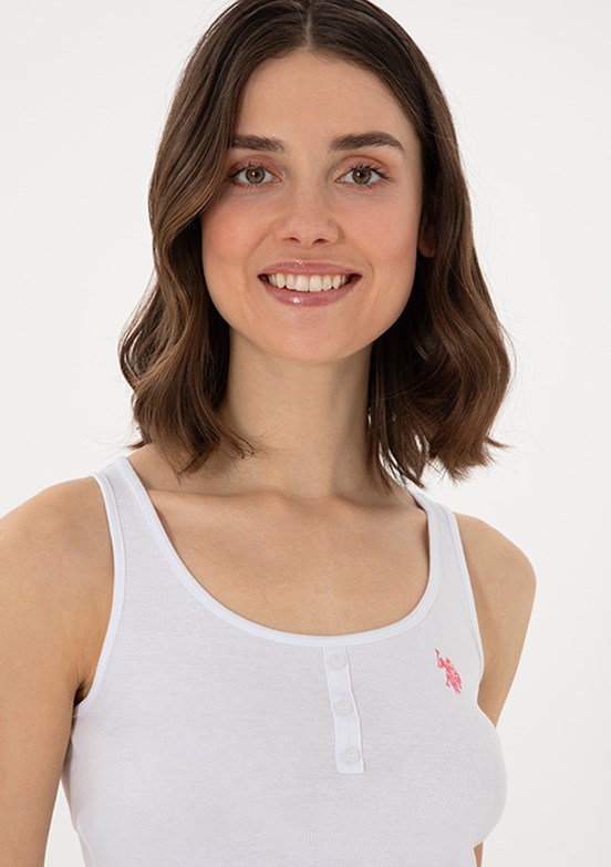 US POLO ASSN Beyaz Kadın Basic T-shirt