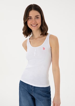 US POLO ASSN Beyaz Kadın Basic T-shirt