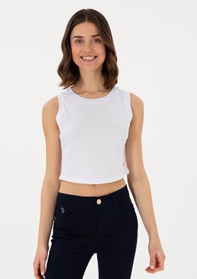 US POLO ASSN Beyaz Kadın Basic T-Shirt