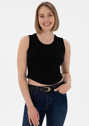 US POLO ASSN Siyah Kadın Basic T-Shirt