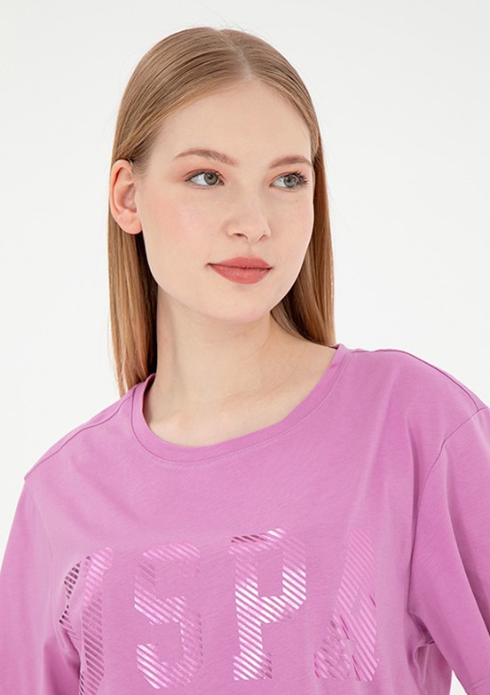 US POLO ASSN Pembe Kadın Basic T-Shirt