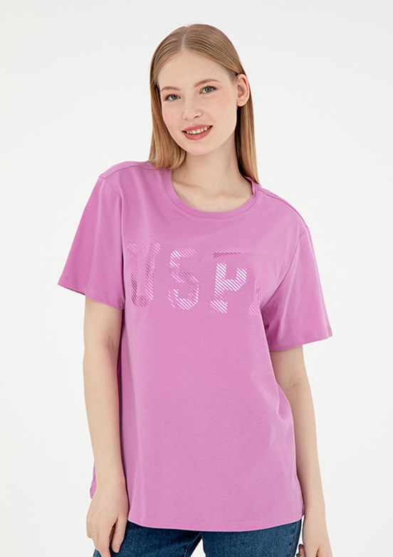 US POLO ASSN Pembe Kadın Basic T-Shirt