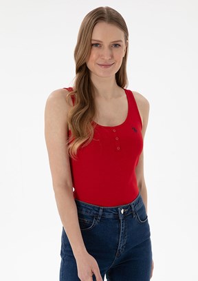 US POLO ASSN Kırmızı Kadın Basic T-Shirt