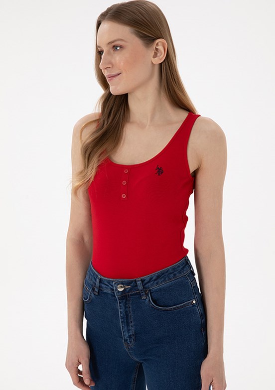 US POLO ASSN Kırmızı Kadın Basic T-Shirt