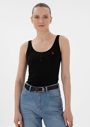 US POLO ASSN Siyah Kadın Basic T-Shirt