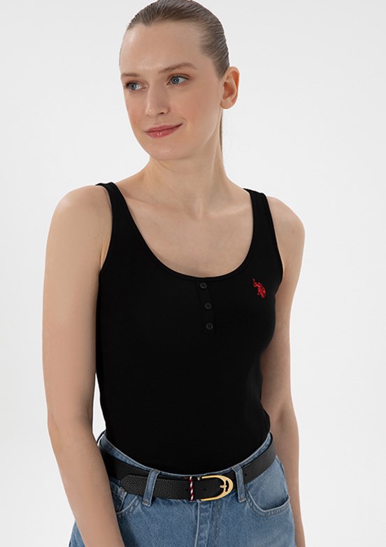 US POLO ASSN Siyah Kadın Basic T-Shirt