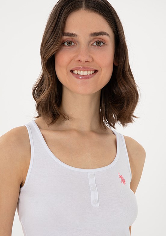 US POLO ASSN Beyaz Kadın Basic T-shirt