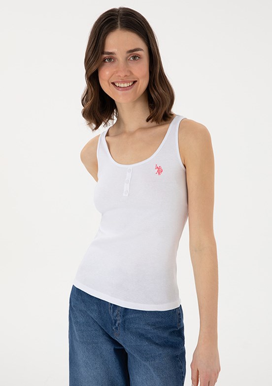 US POLO ASSN Beyaz Kadın Basic T-shirt