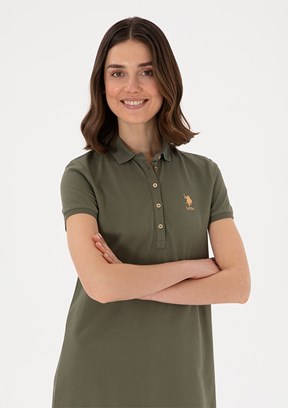 US POLO ASSN Yeşil Kadın Culotte Elbise