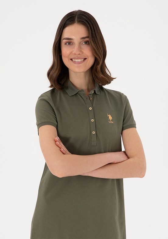 US POLO ASSN Yeşil Kadın Culotte Elbise
