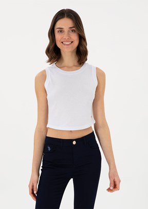 US POLO ASSN Beyaz Kadın Basic T-Shirt