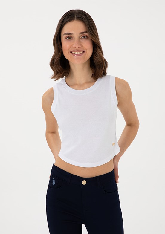 US POLO ASSN Beyaz Kadın Basic T-Shirt