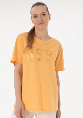 US POLO ASSN Turuncu Kadın Basic T-Shirt