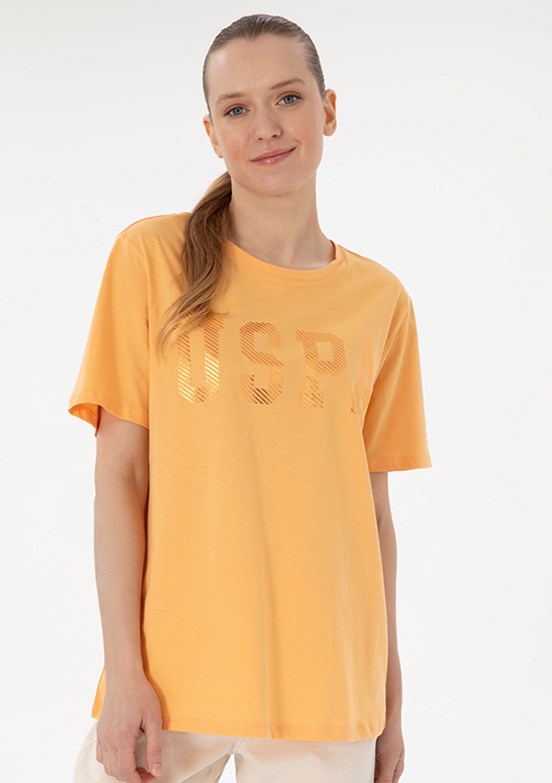 US POLO ASSN Turuncu Kadın Basic T-Shirt