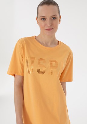US POLO ASSN Turuncu Kadın Basic T-Shirt