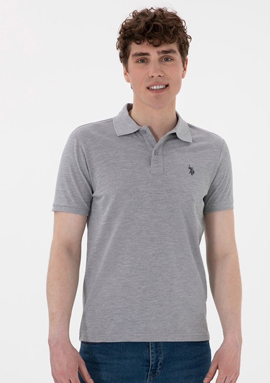 US POLO ASSN Erkek Gri Basic T-Shirt