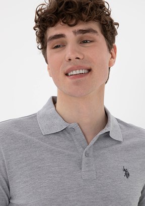 US POLO ASSN Erkek Gri Basic T-Shirt