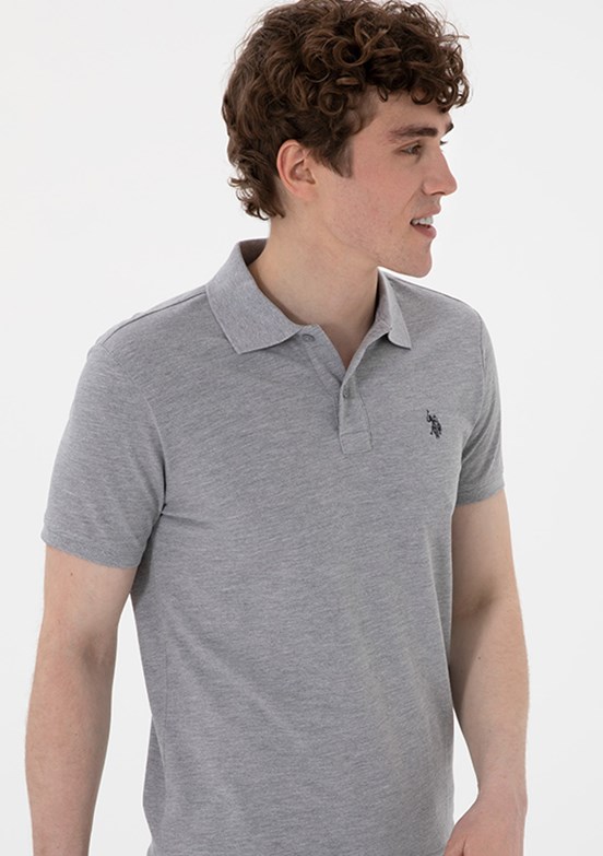 US POLO ASSN Erkek Gri Basic T-Shirt