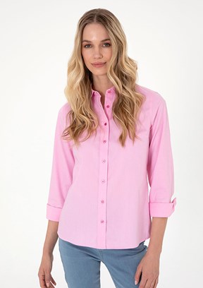 US POLO ASSN Pembe Kadın Uzun Kol Gömlek