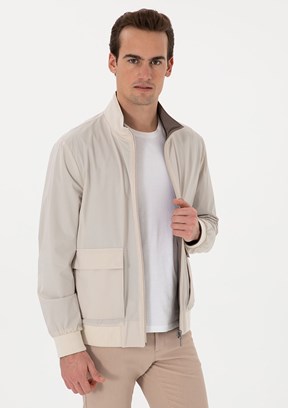 PİERRE CARDİN Beyaz Erkek Basic Mont