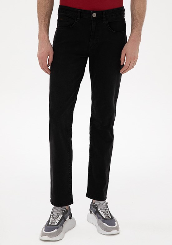 PİERRE CARDİN Siyah Erkek Straight Jean Pantolon