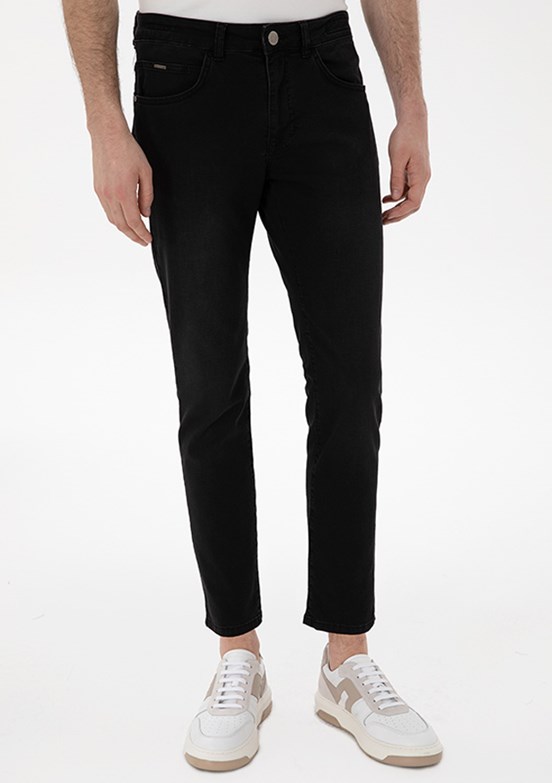 PİERRE CARDİN Siyah Erkek Slim Jean Pantolon