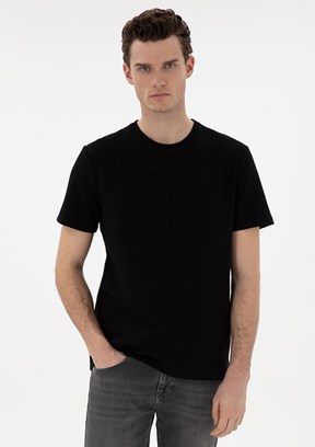 PİERRE CARDİN Siyah Erkek Regular T-Shirt