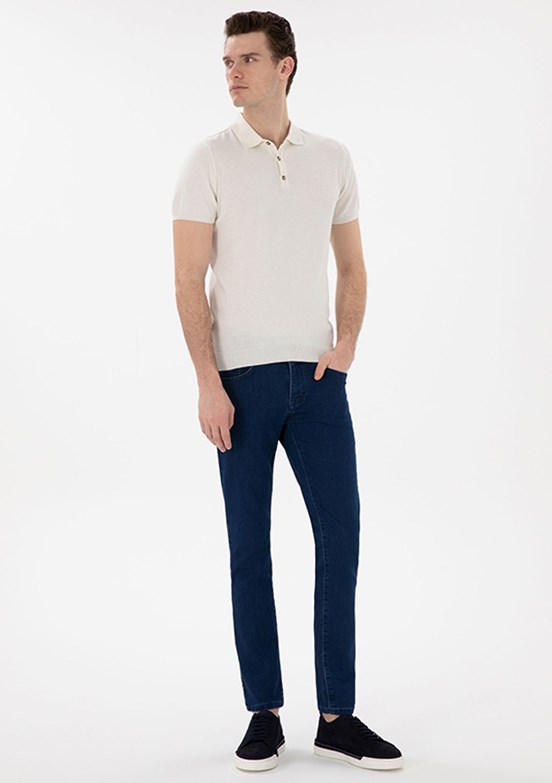PİERRE CARDİN Erkek Lacivert Slim Jean Pantolon