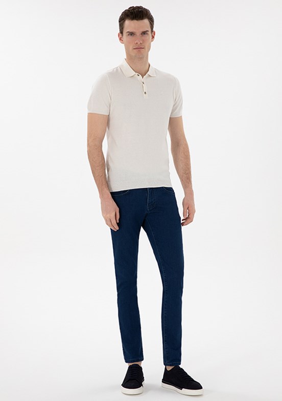 PİERRE CARDİN Erkek Lacivert Slim Jean Pantolon