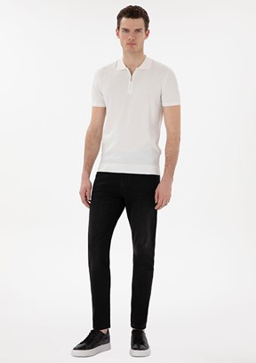 PİERRE CARDİN Siyah Erkek Slim Jean Pantolon